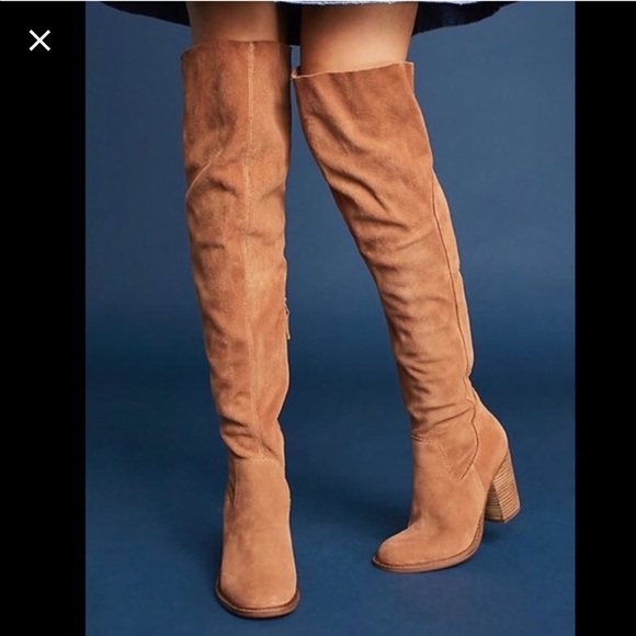 Kelsi Dagger Shoes - Kelsi Dagger Logan OTK boot in Chestnut Suede